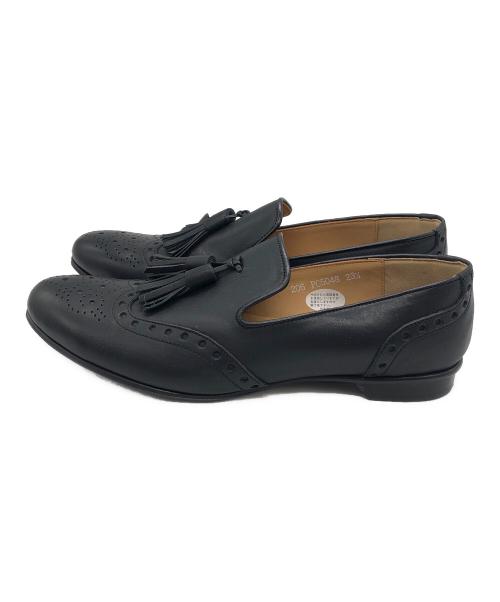 chausser（ショセ）chausser (ショセ) ローファー ウイングチップタッセルレザー ブラック サイズ:23 1/2の古着・服飾アイテム