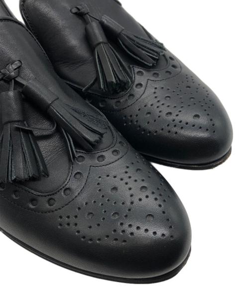 chausser（ショセ）chausser (ショセ) ローファー ウイングチップタッセルレザー ブラック サイズ:23 1/2の古着・服飾アイテム