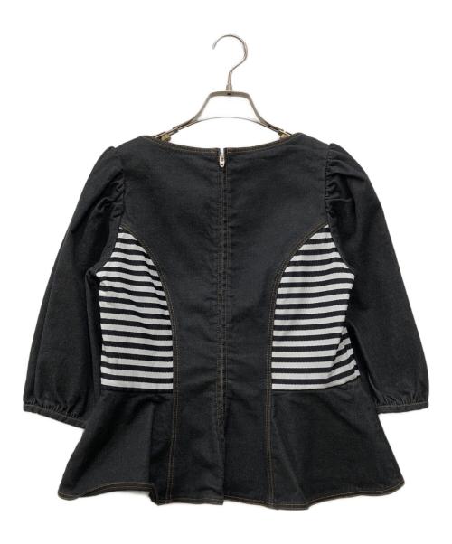 BORDERS at BALCONY（ボーダーズアットバルコニー）BORDERS AT BALCONY (ボーダーズアットバルコニー) STRETCH DENIM TOP インディゴ サイズ:36の古着・服飾アイテム