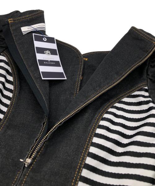 BORDERS at BALCONY（ボーダーズアットバルコニー）BORDERS AT BALCONY (ボーダーズアットバルコニー) STRETCH DENIM TOP インディゴ サイズ:36の古着・服飾アイテム