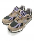 NEW BALANCEニューバランス）の古着「ローカットスニーカー」｜ベージュ×グリーン