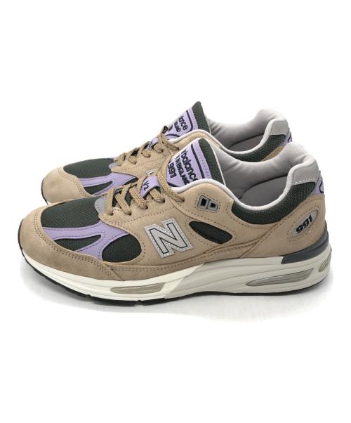 NEW BALANCE（ニューバランス）NEW BALANCE (ニューバランス) ローカットスニーカー ベージュ×グリーン サイズ:SIZE US8の古着・服飾アイテム