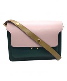 MARNI（マルニ）の古着「TRUNK MEDIUM BAG」｜ピンク×グリーン