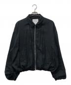 FUMITO GANRYUフミトガンリュウ）の古着「ジップアップリネンジャケット」｜ブラック