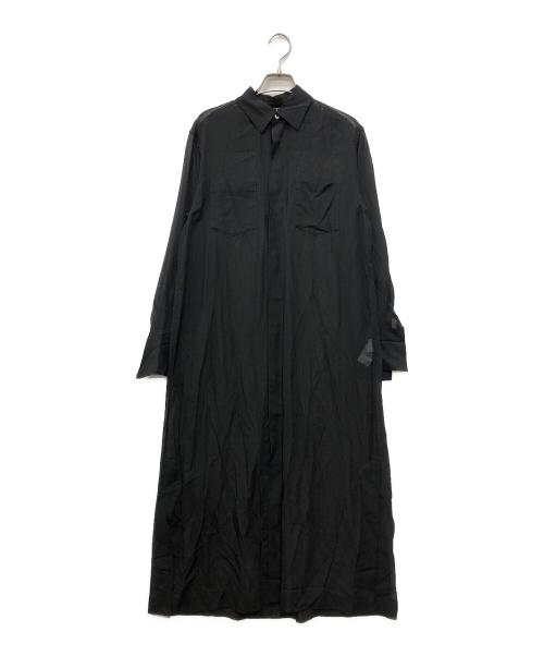 AURALEE（オーラリー）AURALEE (オーラリー) SHEER CLOTH SHIRTS ONE-PIECE ブラックの古着・服飾アイテム