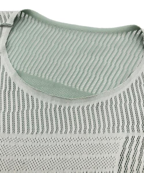 PLEATS PLEASE（プリーツプリーズ）PLEATS PLEASE (プリーツプリーズ) メッシュ ロングワンピース グリーン サイズ:3の古着・服飾アイテム