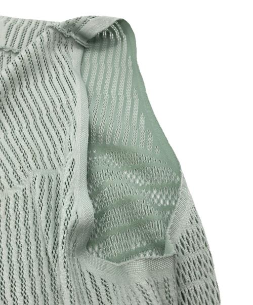 PLEATS PLEASE（プリーツプリーズ）PLEATS PLEASE (プリーツプリーズ) メッシュ ロングワンピース グリーン サイズ:3の古着・服飾アイテム