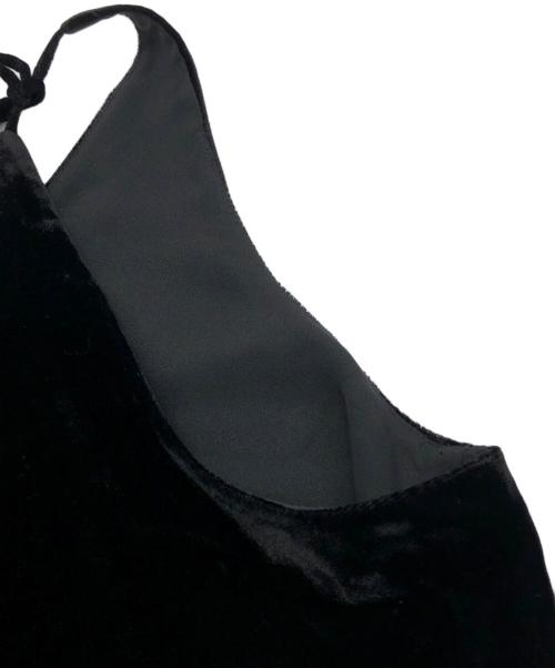 CLANE（クラネ）CLANE (クラネ) VELOUR SHOULDER RIBBON CAMISOLE TOPS ブラック サイズ:2の古着・服飾アイテム