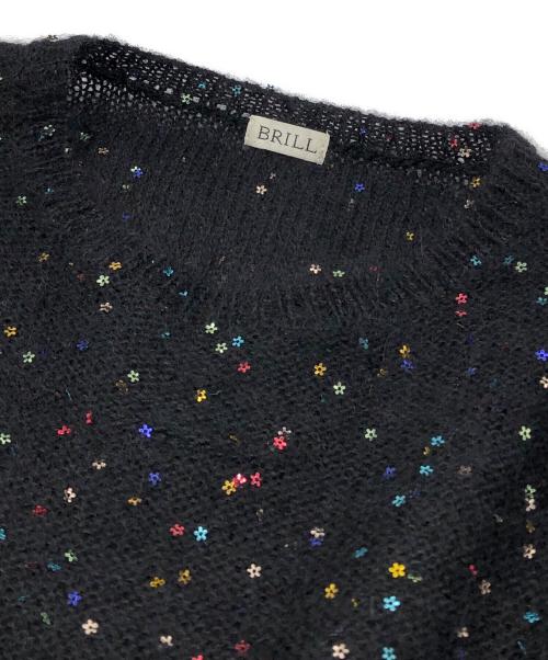 BRILL（ブリル）BRILL (ブリル) スパンコールモヘアニット ブラック サイズ:Fの古着・服飾アイテム