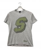 stussyステューシー）の古着「プリントTシャツ」｜グレー