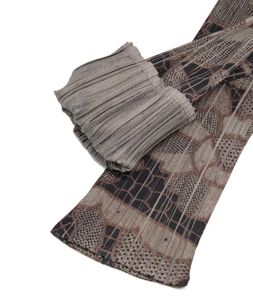 PLEATS PLEASE（プリーツプリーズ）PLEATS PLEASE (プリーツプリーズ) 総柄カーディガン グレー サイズ:3の古着・服飾アイテム