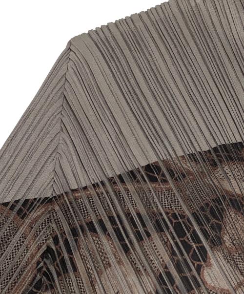 PLEATS PLEASE（プリーツプリーズ）PLEATS PLEASE (プリーツプリーズ) 総柄カーディガン グレー サイズ:3の古着・服飾アイテム