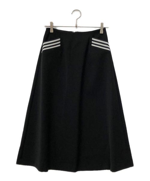 BORDERS at BALCONY（ボーダーズアットバルコニー）BORDERS AT BALCONY (ボーダーズアットバルコニー) BORDER POCKET TWILL SKIRT ブラック サイズ:36 未使用品の古着・服飾アイテム