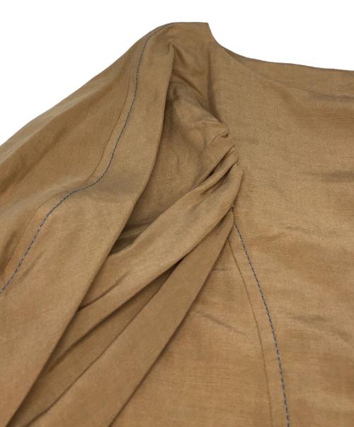 Mame Kurogouchi（マメクロゴウチ）mame kurogouchi (マメクロゴウチ) Silk Hemp Volume Sleeves Tops ベージュ サイズ:1 未使用品の古着・服飾アイテム