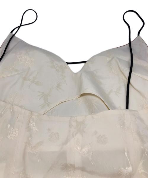 Mame Kurogouchi（マメクロゴウチ）mame kurogouchi (マメクロゴウチ) Crane Pattern Jacquard Hand-Dyed Slip Dress ホワイト サイズ:1 未使用品の古着・服飾アイテム