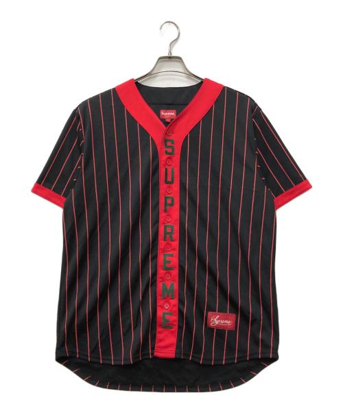 SUPREME（シュプリーム）Supreme (シュプリーム) VERTICAL LOGO BASEBALL JERSEY ブラック サイズ:Lの古着・服飾アイテム