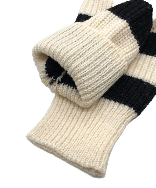 RAF SIMONS（ラフシモンズ）RAF SIMONS (ラフシモンズ) Rワッペンボーダーウールニット アイボリー サイズ:Sの古着・服飾アイテム