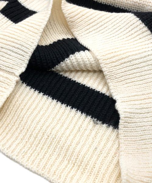 RAF SIMONS（ラフシモンズ）RAF SIMONS (ラフシモンズ) Rワッペンボーダーウールニット アイボリー サイズ:Sの古着・服飾アイテム