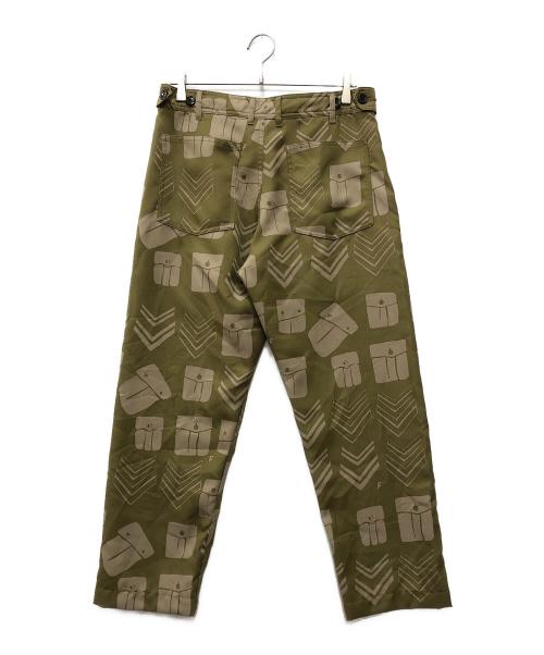 BLACK COMME des GARCONS（ブラックコムデギャルソン）BLACK COMME des GARCONS (ブラックコムデギャルソン) Filip Pagowski 総柄パンツ カーキ サイズ:Sの古着・服飾アイテム