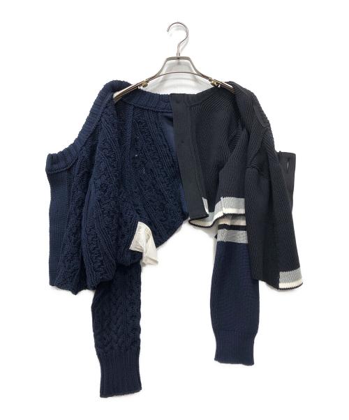 sacai（サカイ）sacai (サカイ) ボレロカーディガン ネイビー サイズ:2の古着・服飾アイテム