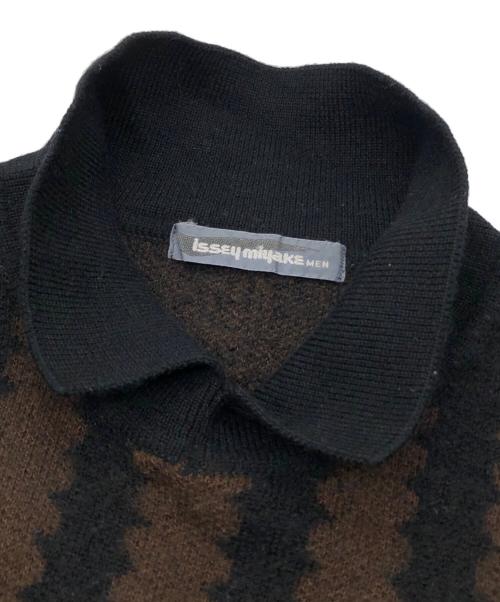 ISSEY MIYAKE MEN（イッセイミヤケメン）ISSEY MIYAKE MEN (イッセイミヤケメン) ニットポロシャツ ブラウン サイズ:Fの古着・服飾アイテム