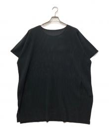 HOMME PLISSE ISSEY MIYAKE（オム プリッセ イッセイ ミヤケ）の古着「メッシュオーバーサイズカットソー」｜ブラック