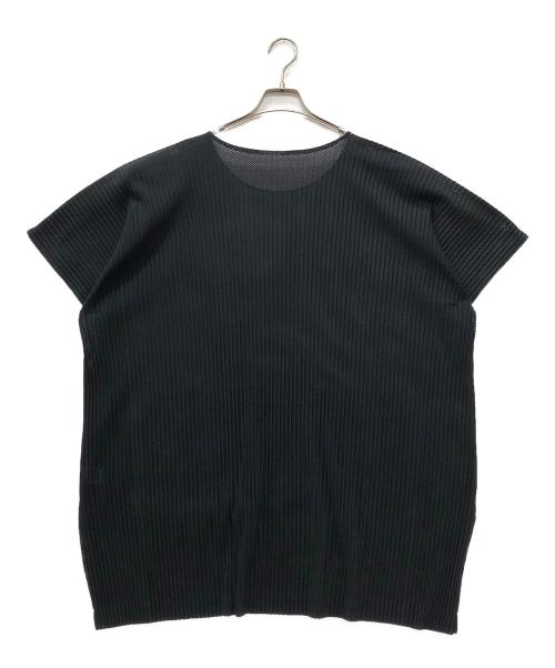 HOMME PLISSE ISSEY MIYAKE（オム プリッセ イッセイ ミヤケ）HOMME PLISSE ISSEY MIYAKE (オム プリッセ イッセイ ミヤケ) メッシュオーバーサイズカットソー ブラック サイズ:3の古着・服飾アイテム