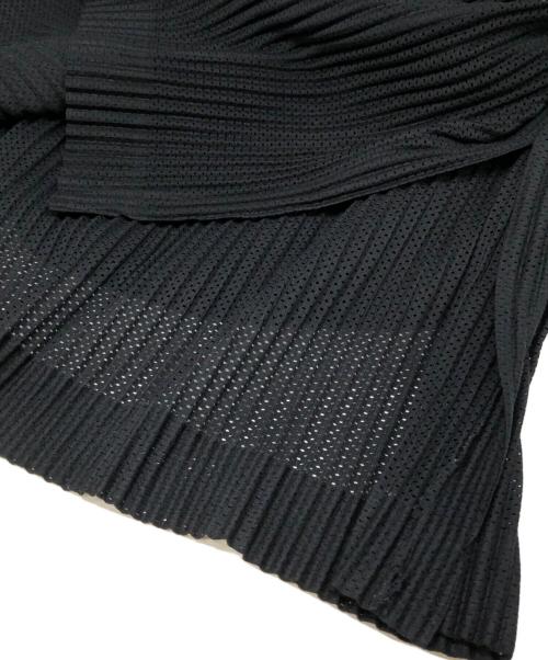 HOMME PLISSE ISSEY MIYAKE（オム プリッセ イッセイ ミヤケ）HOMME PLISSE ISSEY MIYAKE (オム プリッセ イッセイ ミヤケ) メッシュオーバーサイズカットソー ブラック サイズ:3の古着・服飾アイテム