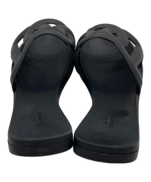 HERMES（エルメス）HERMES (エルメス) シェーヌダンクルアロハサンダル ブラック サイズ:38の古着・服飾アイテム