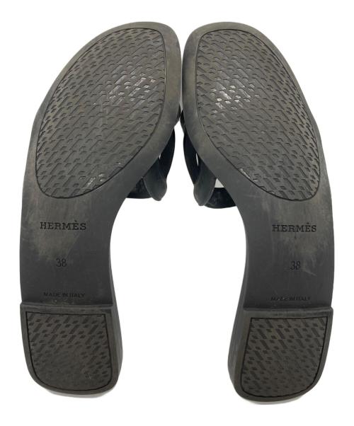 HERMES（エルメス）HERMES (エルメス) シェーヌダンクルアロハサンダル ブラック サイズ:38の古着・服飾アイテム