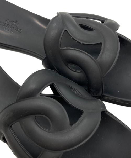 HERMES（エルメス）HERMES (エルメス) シェーヌダンクルアロハサンダル ブラック サイズ:38の古着・服飾アイテム