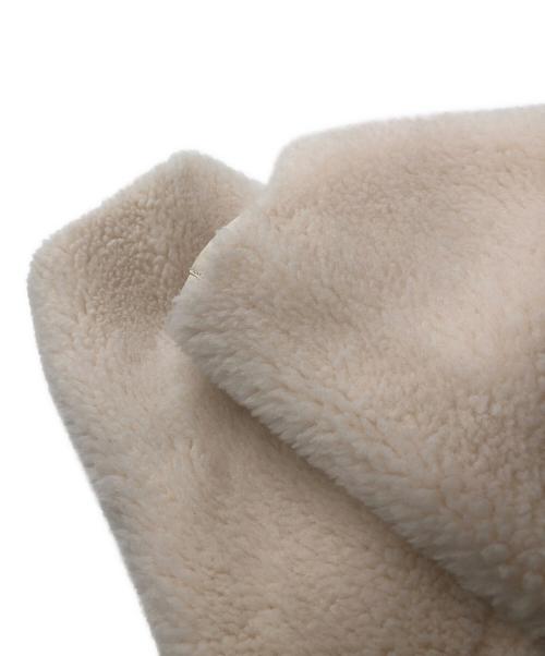 BEAUTY&YOUTH（ビューティーアンドユース）BEAUTY&YOUTH (ビューティーアンドユース) ボアフェイクムートン ノーカラーリバーシブルコート アイボリー サイズ:FREEの古着・服飾アイテム