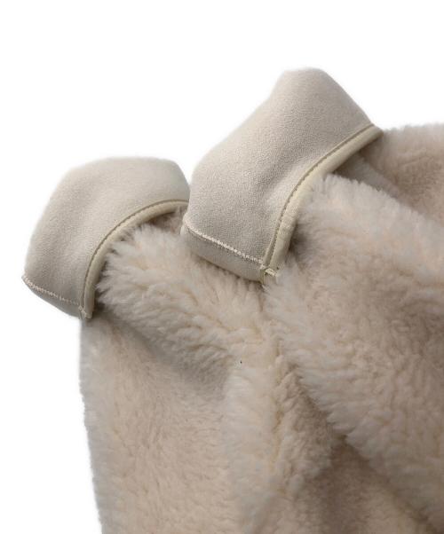 BEAUTY&YOUTH（ビューティーアンドユース）BEAUTY&YOUTH (ビューティーアンドユース) ボアフェイクムートン ノーカラーリバーシブルコート アイボリー サイズ:FREEの古着・服飾アイテム