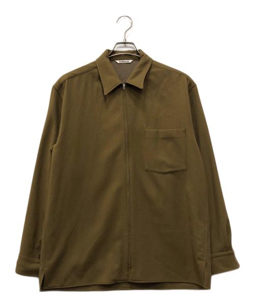 AURALEE（オーラリー）AURALEE (オーラリー) SUPER SOFT WOOL FLANNEL ZIP SHIRTS ベージュ サイズ:4の古着・服飾アイテム