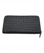 BOTTEGA VENETAボッテガベネタ）の古着「イントレチャート ラウンド長財布」｜ブラック