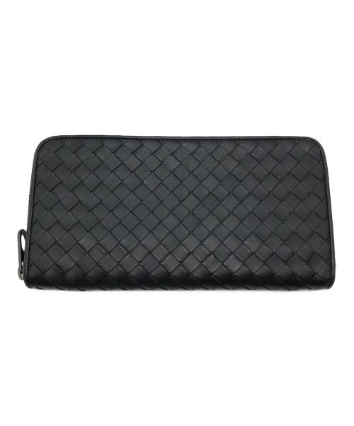 BOTTEGA VENETA（ボッテガベネタ）BOTTEGA VENETA (ボッテガベネタ) イントレチャート ラウンド長財布 ブラック サイズ:下記参照の古着・服飾アイテム