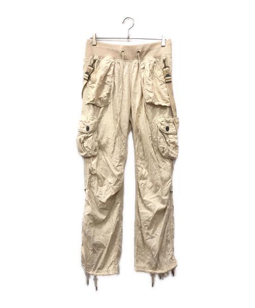 goa（ゴア）goa (ゴア) Parachute Bondage Zip Flared Cargo Pants アイボリー サイズ:Fの古着・服飾アイテム