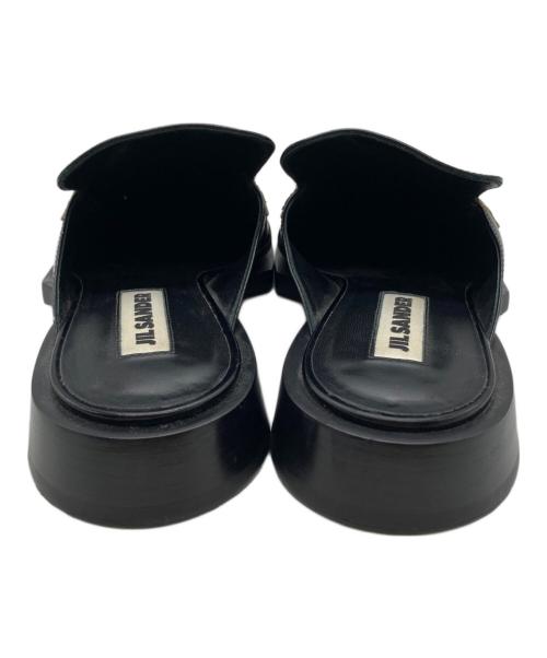 JIL SANDER（ジルサンダー）JIL SANDER (ジルサンダー) SQUARE TOE LEATHER MULES SANDALS ブラック サイズ:37の古着・服飾アイテム