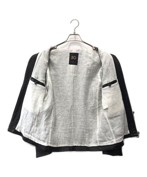 Cinquanta（チンクワンタ）Cinquanta (チンクワンタ) ラムナッパレザージップブルゾン ブラック サイズ:50の古着・服飾アイテム