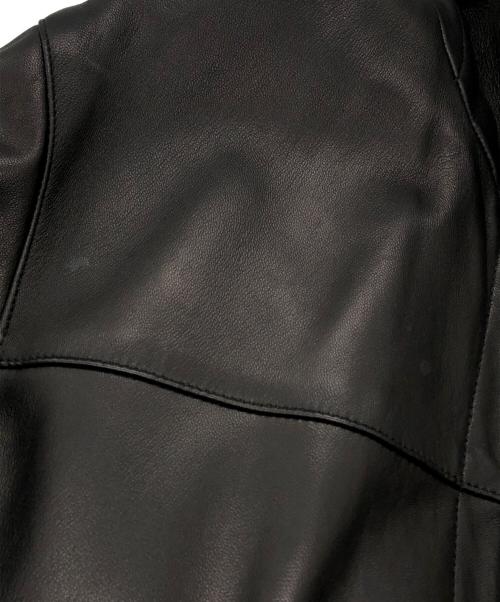 Cinquanta（チンクワンタ）Cinquanta (チンクワンタ) ラムナッパレザージップブルゾン ブラック サイズ:50の古着・服飾アイテム