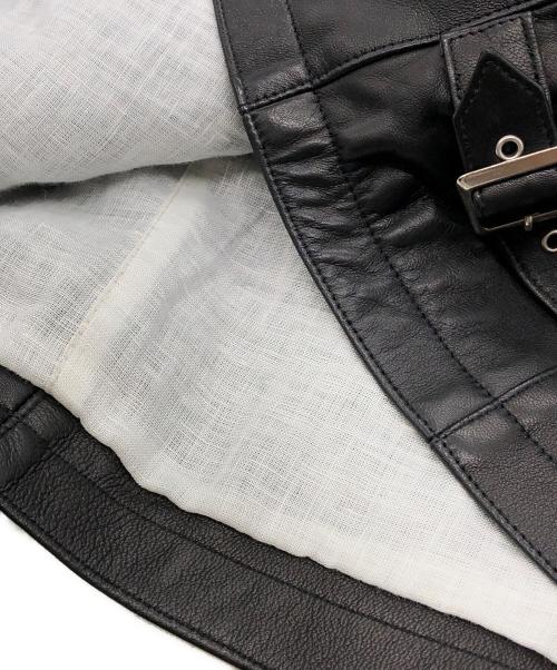 Cinquanta（チンクワンタ）Cinquanta (チンクワンタ) ラムナッパレザージップブルゾン ブラック サイズ:50の古着・服飾アイテム