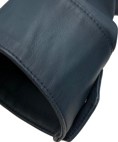 BOSS HUGO BOSS（ボス ヒューゴボス）BOSS HUGO BOSS (ボス ヒューゴボス) ラムレザーフライトジャケット ブルー サイズ:50の古着・服飾アイテム