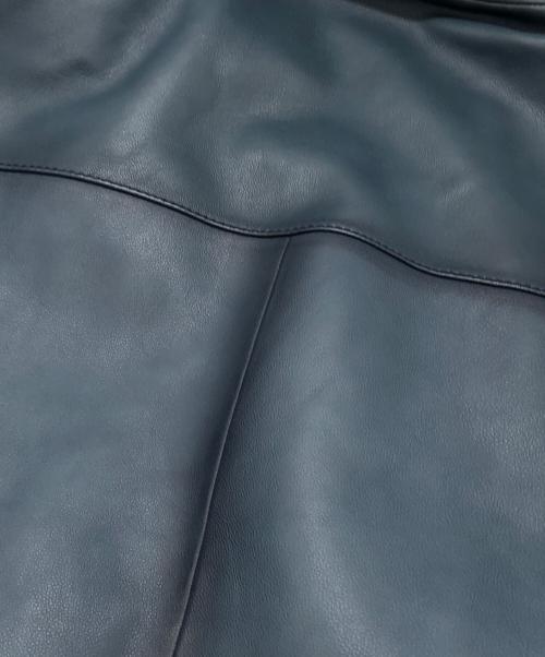 BOSS HUGO BOSS（ボス ヒューゴボス）BOSS HUGO BOSS (ボス ヒューゴボス) ラムレザーフライトジャケット ブルー サイズ:50の古着・服飾アイテム
