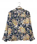 Sun Surfサンサーフ）の古着「DREAMS AND PINEAPPLE L/S open shirts」｜ネイビー