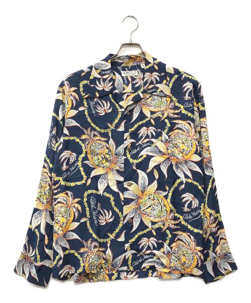 Sun Surf（サンサーフ）Sun Surf (サンサーフ) DREAMS AND PINEAPPLE L/S open shirts ネイビー サイズ:Mの古着・服飾アイテム