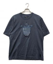 FENDI（フェンディ）の古着「FF エンブレムロゴ コットン Tシャツ」｜ネイビー