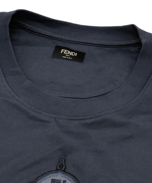 FENDI（フェンディ）FENDI (フェンディ) FF エンブレムロゴ コットン Tシャツ ネイビー サイズ:XXLの古着・服飾アイテム