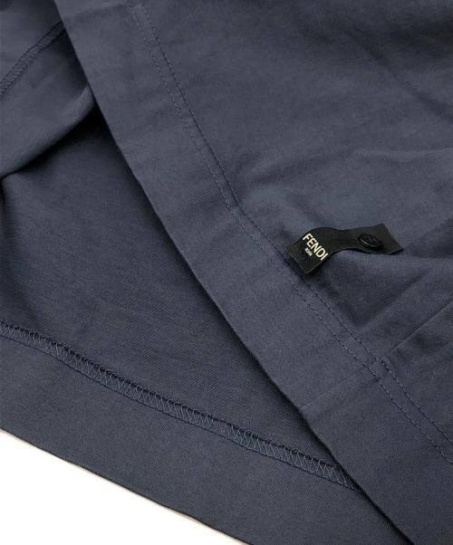 FENDI（フェンディ）FENDI (フェンディ) FF エンブレムロゴ コットン Tシャツ ネイビー サイズ:XXLの古着・服飾アイテム