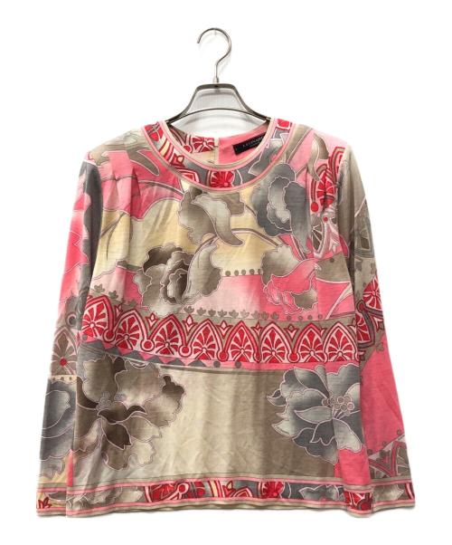 LAONARD（レオナード）LAONARD (レオナード) 総柄長袖ブラウス ピンク サイズ:38の古着・服飾アイテム