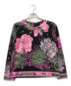 LAONARDレオナード）の古着「総柄長袖ブラウス」｜ブラック